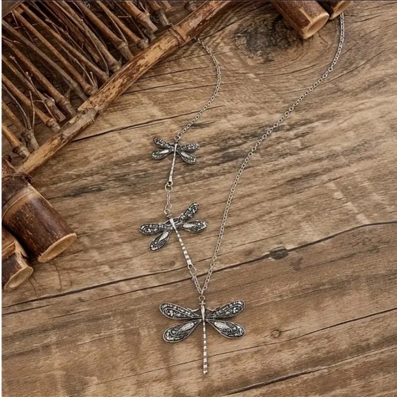 Vintage Dragonfly Statement Pendant Necklace, Bohemian, Boho, Tribal - Picture 5 of 5